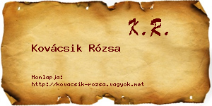 Kovácsik Rózsa névjegykártya
