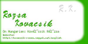 rozsa kovacsik business card